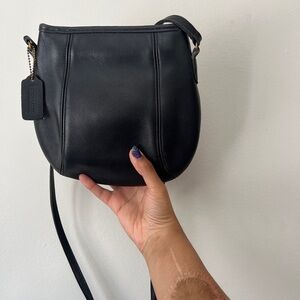 Coach Leather Crossbody Bag - L6D 9990 - Black Leather Vintage Purse